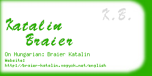 katalin braier business card